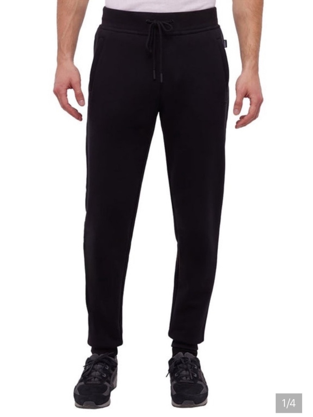 Bench Mens Fleece Joggers Organic Cotton Black Medium